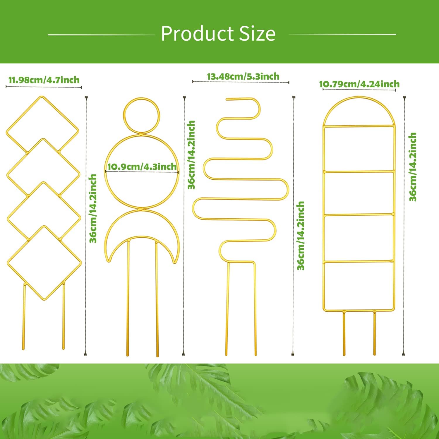 4 piezas de enrejado para plantas de interior para plantas en macetas, enrejado de metal pequeño para plantas en maceta, mini enrejado para plantas