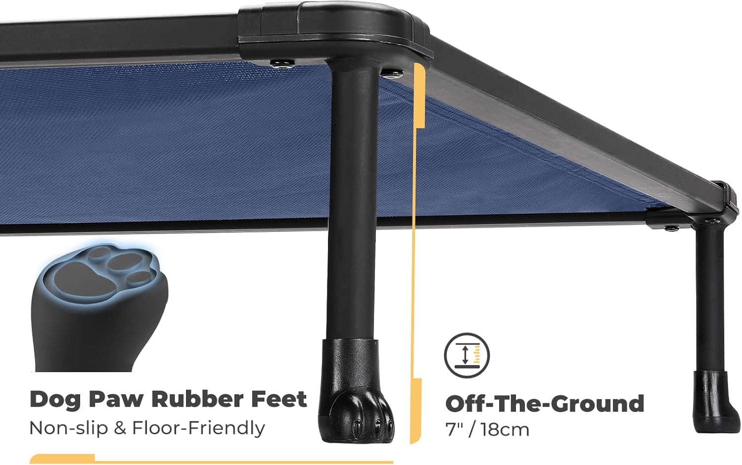 Veehoo Cama elevada refrescante para perros para exteriores, cama elevada a prueba de mordeduras para perros medianos, plataforma lavable para