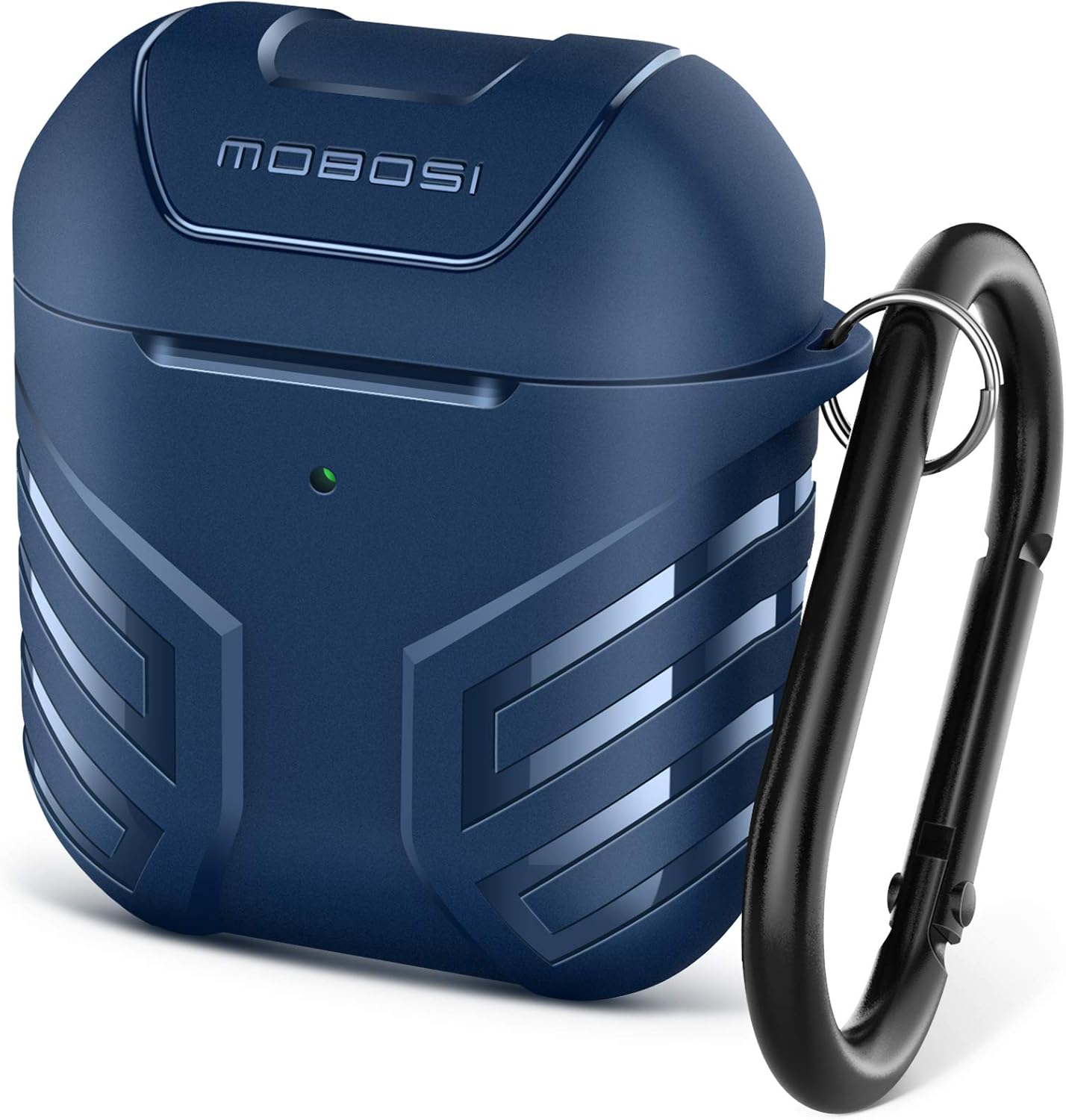 MOBOSI Vanguard Armor Series Funda para AirPods diseñada para AirPods 2 y 1, funda protectora de cuerpo completo para AirPod militar con llavero