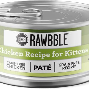 BIXBI Rawbble Receta de paté de pollo para latas de gatitos, sin granos, rica en proteínas, comida húmeda para gatitos (latas de 2.75 onzas, caja de BIXBI Rawbble Receta de paté de pollo para latas de gatitos, sin granos, rica en proteínas, comida húmeda para gatitos (latas de 2.75 onzas, caja de