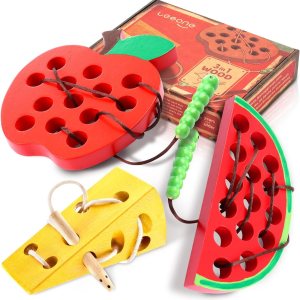 KLT Juguete de cordones para niños pequeños juguete de enhebrado de madera para niños actividades de avión juegos esenciales de viaje por carretera KLT Juguete de cordones para niños pequeños juguete de enhebrado de madera para niños actividades de avión juegos esenciales de viaje por carretera