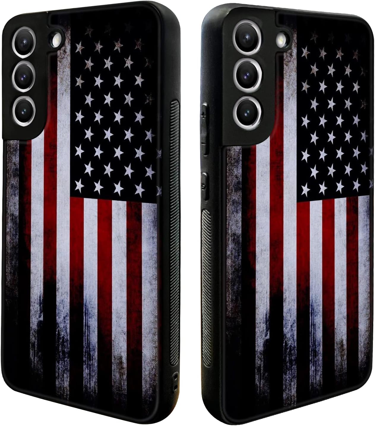Tnarru Funda compatible con Samsung Galaxy S22, diseño de bandera estadounidense, parte trasera de policarbonato duro y lados de TPU suave, a prueba