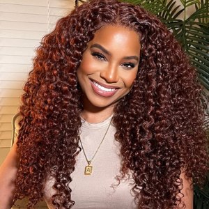 KLAIYI Manojos de cabello humano rizado de color marrón rojizo 12A, cabello virgen brasileño 100% sin procesar, color castaño cobrizo, rojo cobrizo, KLAIYI Manojos de cabello humano rizado de color marrón rojizo 12A, cabello virgen brasileño 100% sin procesar, color castaño cobrizo, rojo cobrizo,