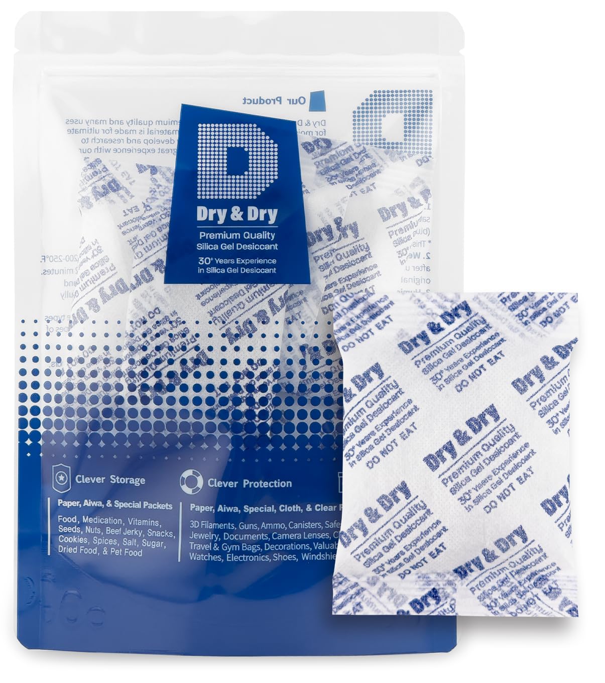 Dry & Dry 1.76 oz 5 paquetes Paquetes de gel de sílice desecantes, paquetes de sílice – Paquetes de gel de sílice recargable, absorbentes de