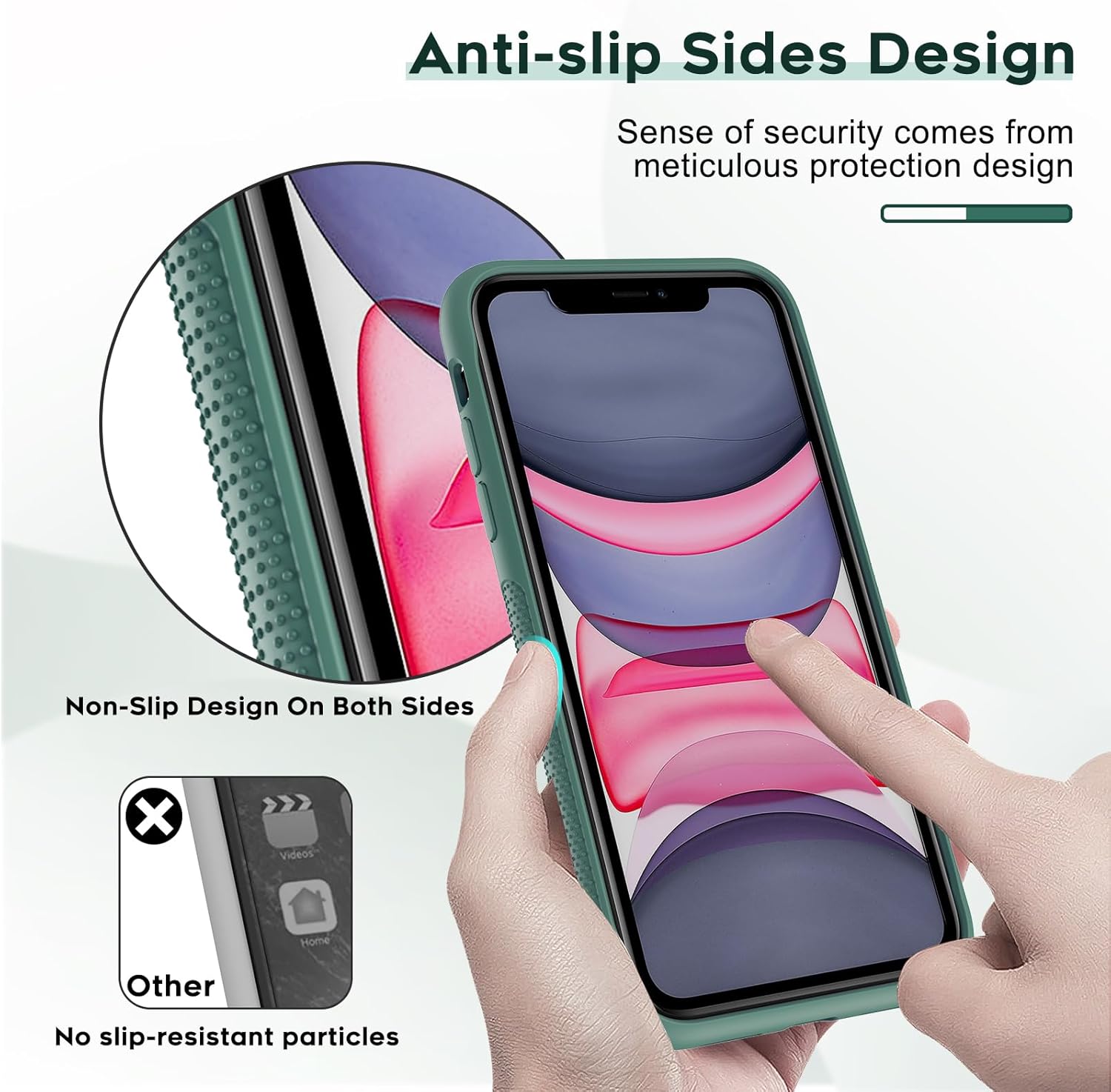 LeYi Funda para iPhone 11 con 2 protectores de pantalla de vidrio para mujeres, niñas y niños, funda de silicona líquida a prueba de golpes con