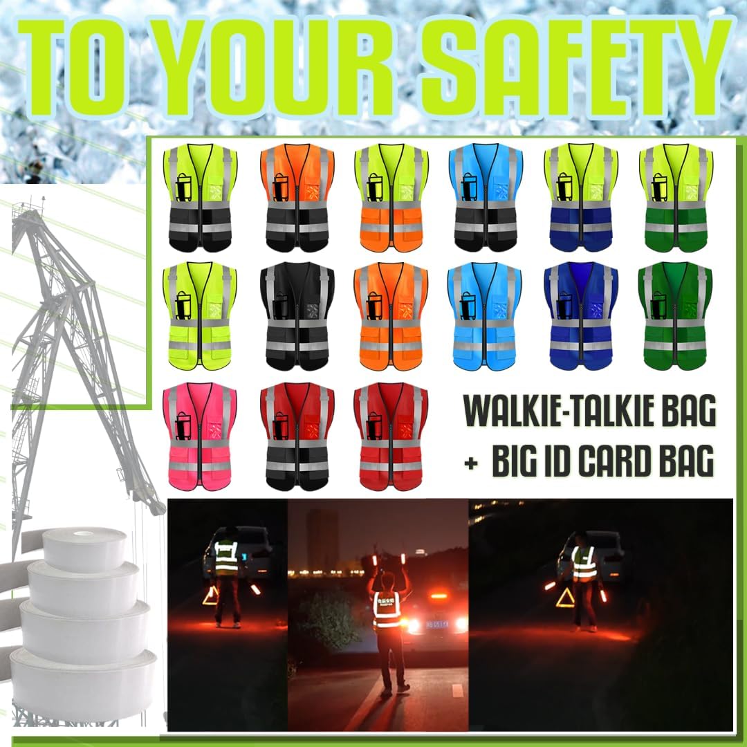 YOWESHOP El chaleco reflectante de la seguridad de la alta visibilidad modifica el uniforme al aire libre del trabajo
