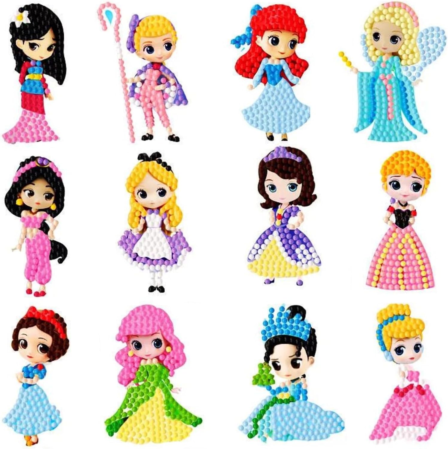 Fadgesy Kits de calcomanías artísticas de pintura 5D para niños, kits de pintura por números, kits de calcomanías artísticas para niños y niñas
