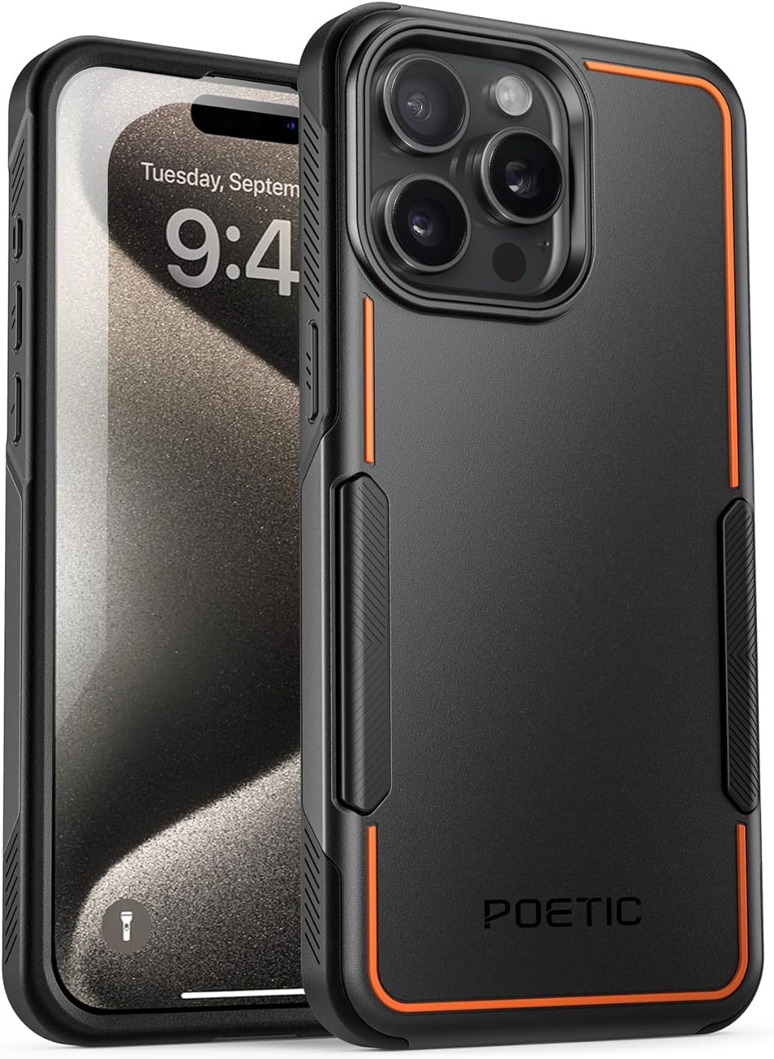 Poetic Neon Series – Funda para iPhone 15 Pro Max, de doble capa, resistente, resistente, ligera, delgada, a prueba de golpes, protección contra