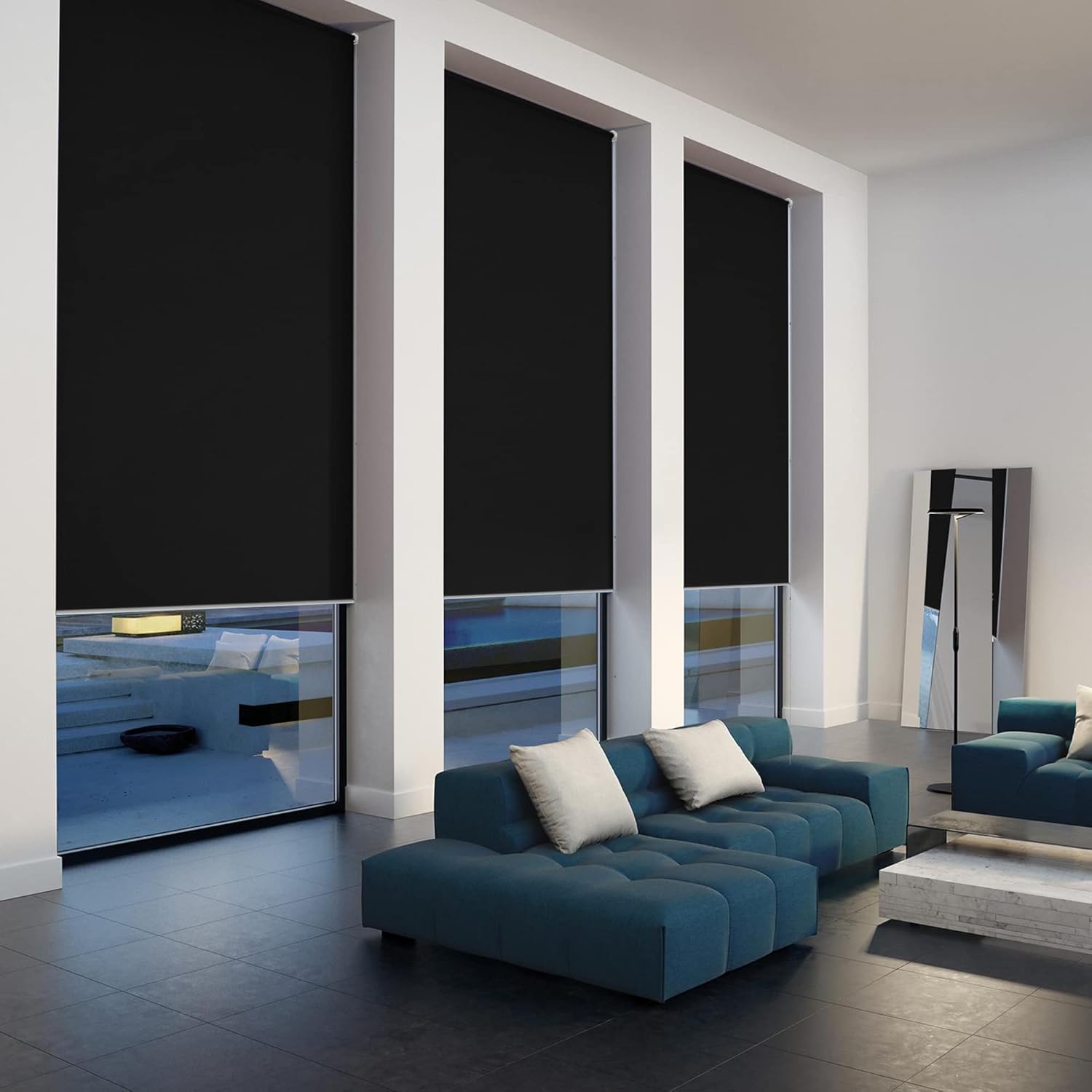 homebox cortinas enrollables 100% opacas, con aislamiento térmico, tela impermeable con protección ultravioleta, con cadena, para hogar y oficina