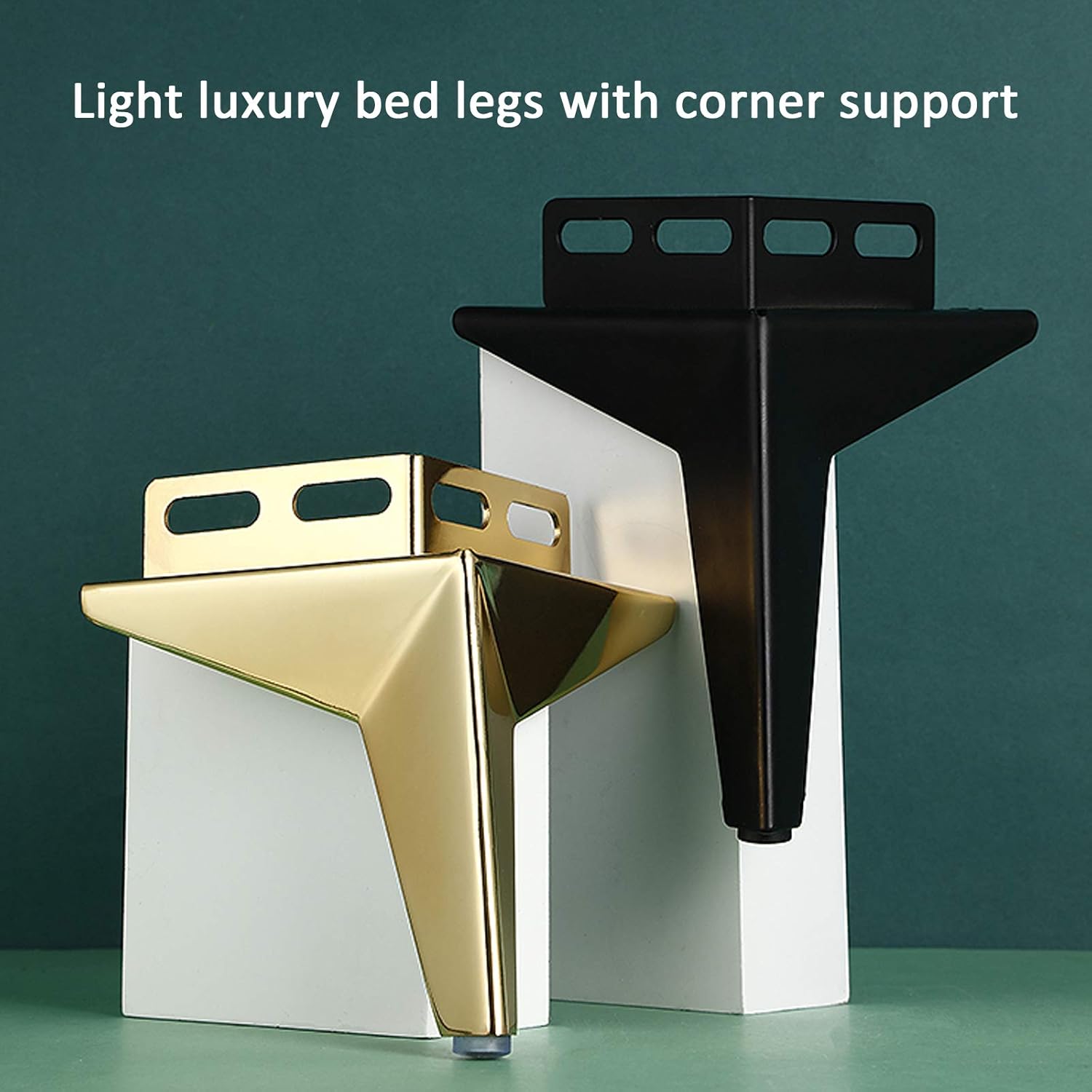 Patas de cama triangulares de hierro resistente con patas de soporte de esquina, patas de repuesto para cama, patas de mesa, armarios, patas de