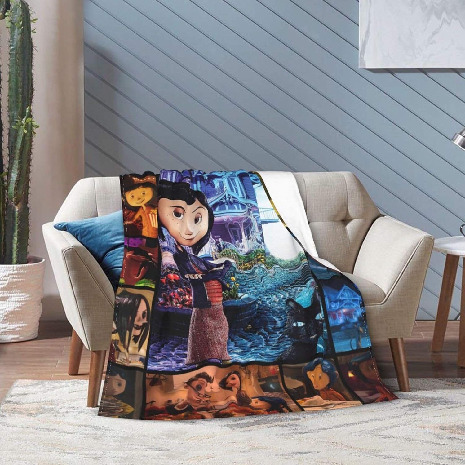 Cora-linjones – Manta estampada de 60 x 50 pulgadas, suave y ligera, manta de aire acondicionado, oficina, sofá, cama, viajes, camping, regalo