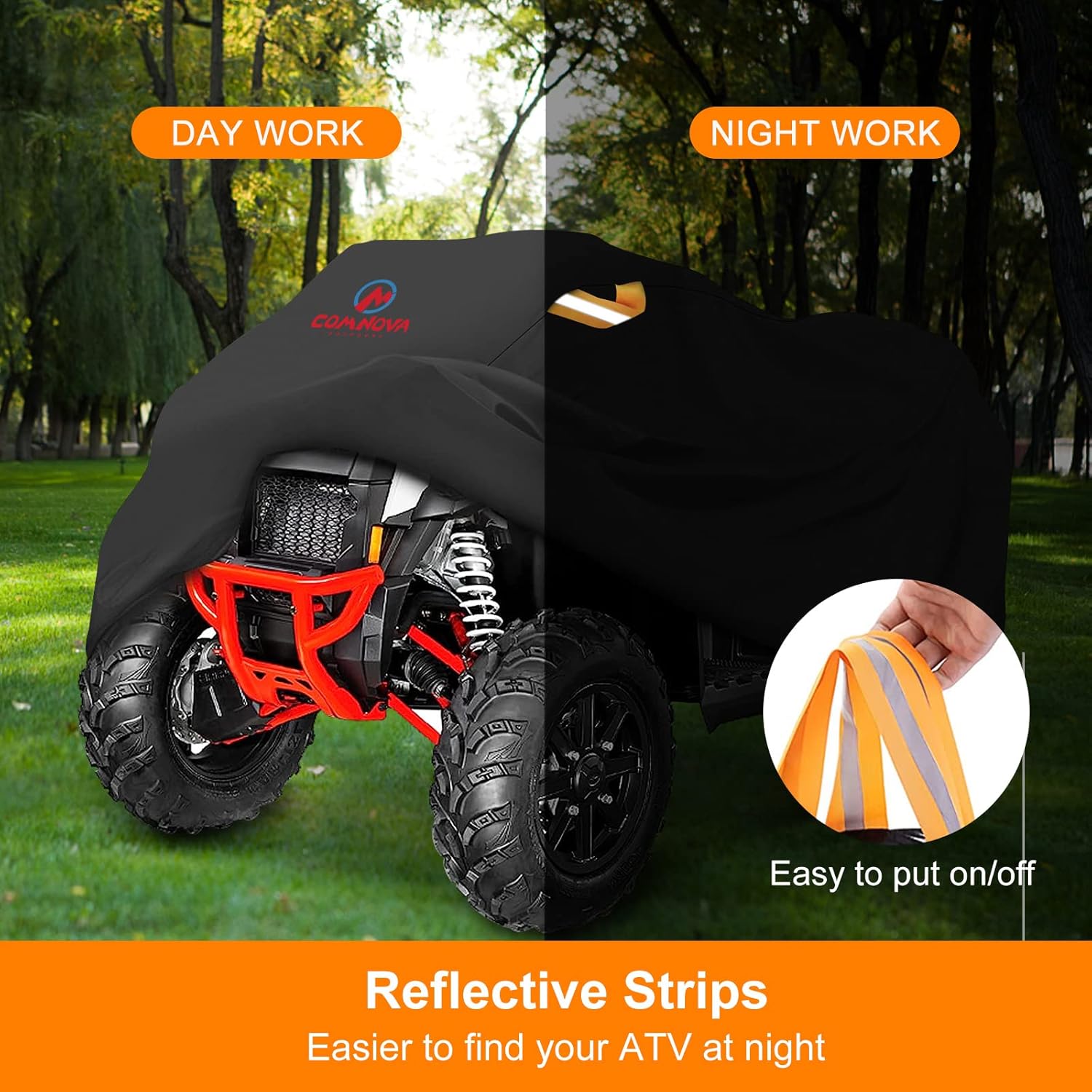 Comnova – Cubierta para ATV de 4 ruedas  88 pulgadas ATV cubre 600D resistente e impermeable, cubierta de cuatro ruedas al aire libre para todo tipo