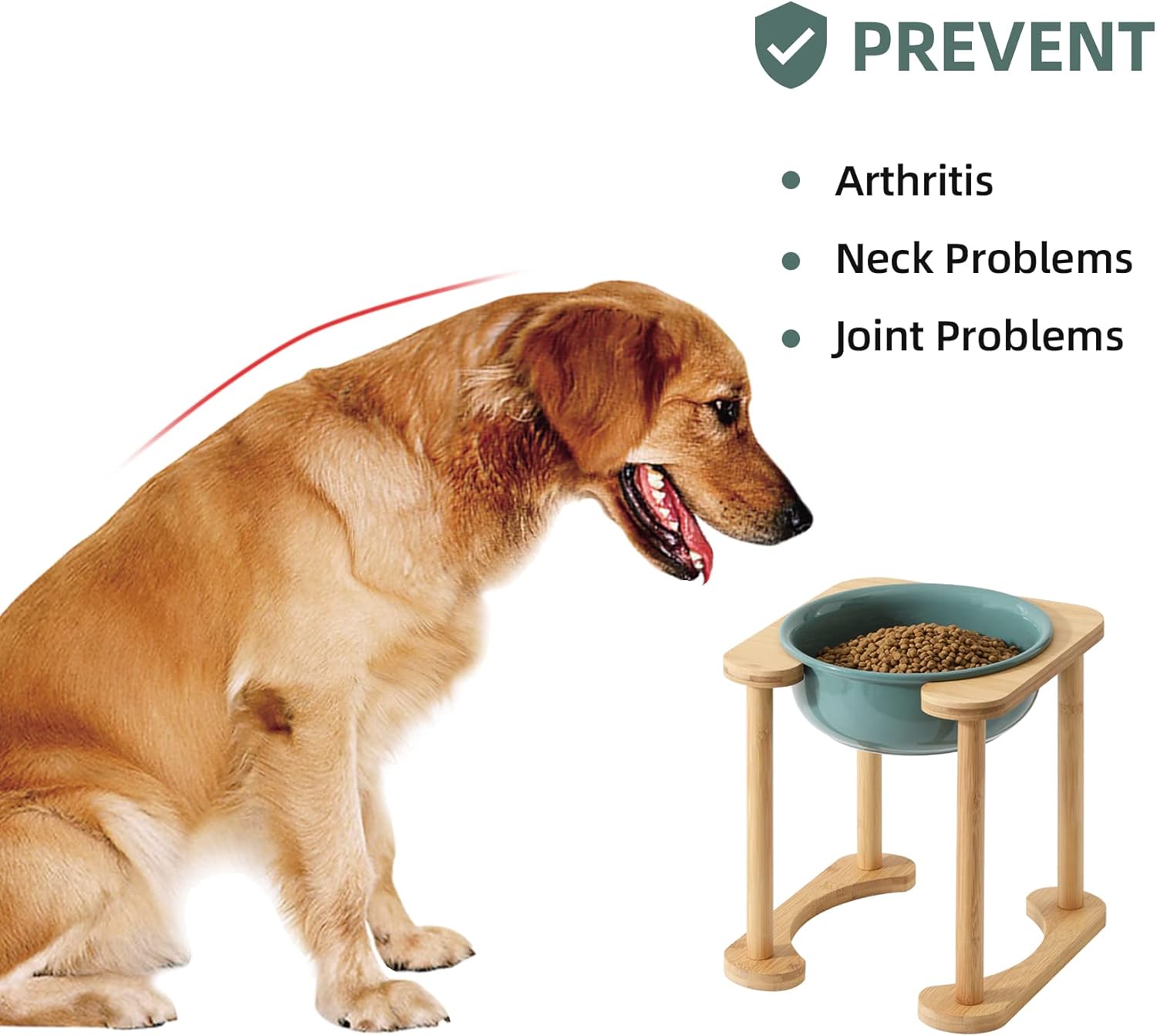 Havniva Ceramics – Tazón elevado para perros con soporte antideslizante, cuenco elevado para comida y agua para perros medianos (cuenco individual