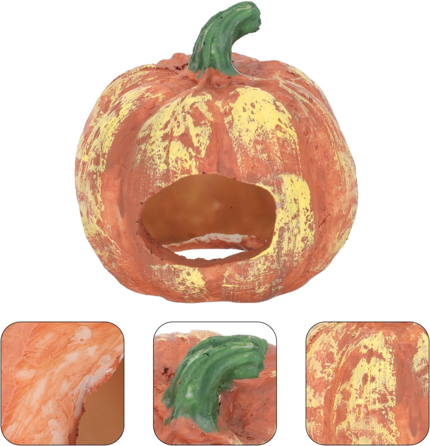Decoración de acuario de calabaza de resina, decoración de acuario de Halloween, forma de calabaza, cueva, pecera, seguro, agujero oculto, cosecha,