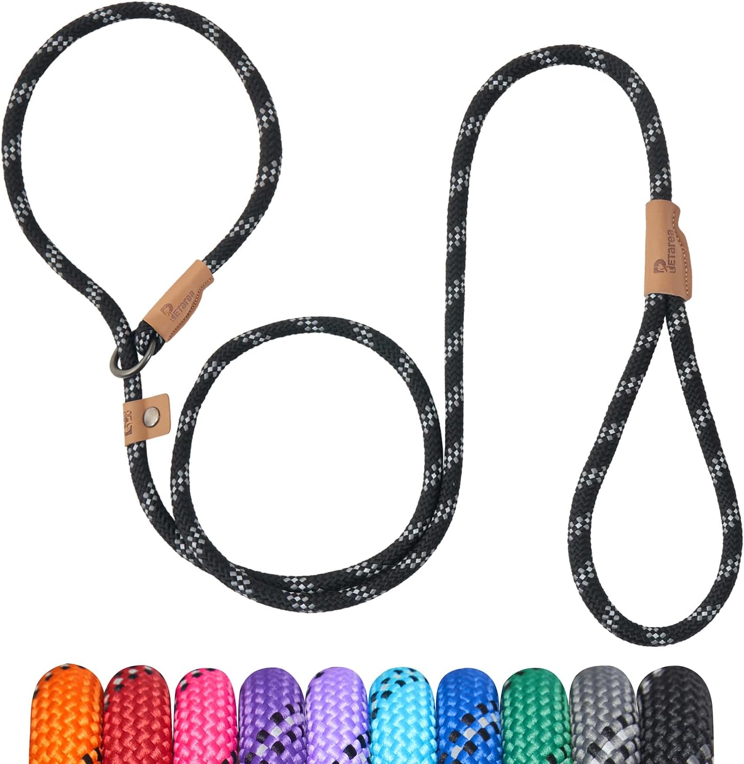 Correa antideslizante de 5 pies para perro, correa de cuerda resistente para perros pequeños, medianos y grandes, correa de entrenamiento sin
