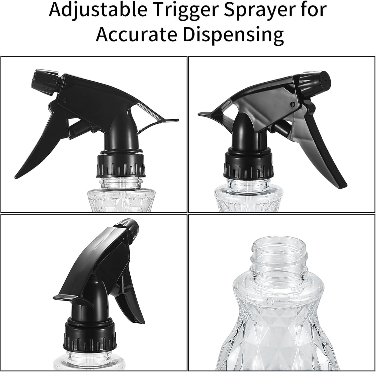 2 botellas de pulverización, 16.9 fl oz17 onzas, botellas de pulverización de agua de niebla fina, botellas de plástico vacías ajustables