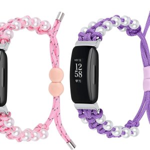 FitTurn Lindas bandas de nailon compatibles con Fitbit ACE 3ACE 2 para niños, cuerda de perlas pequeña, ajustable, correa de nailon trenzado, FitTurn Lindas bandas de nailon compatibles con Fitbit ACE 3ACE 2 para niños, cuerda de perlas pequeña, ajustable, correa de nailon trenzado,