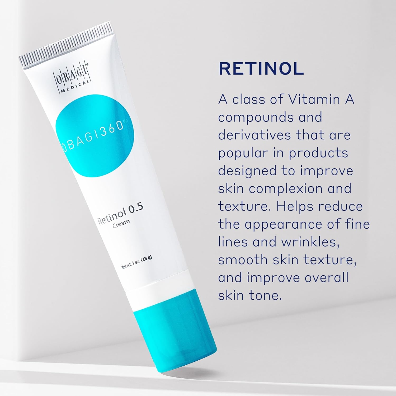 Crema de retinol Obagi360 ayuda a reducir la apariencia de líneas finas y arrugas y textura suave con mínima irritación