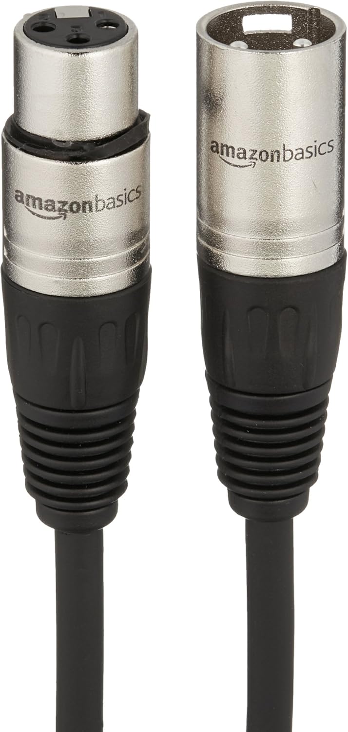 Pyle Soporte de micrófono resistente, altura ajustable de 51.2 a 78.75 pulgadas de alto y cable de micrófono Tienda Basics XLR macho a hembra, 10