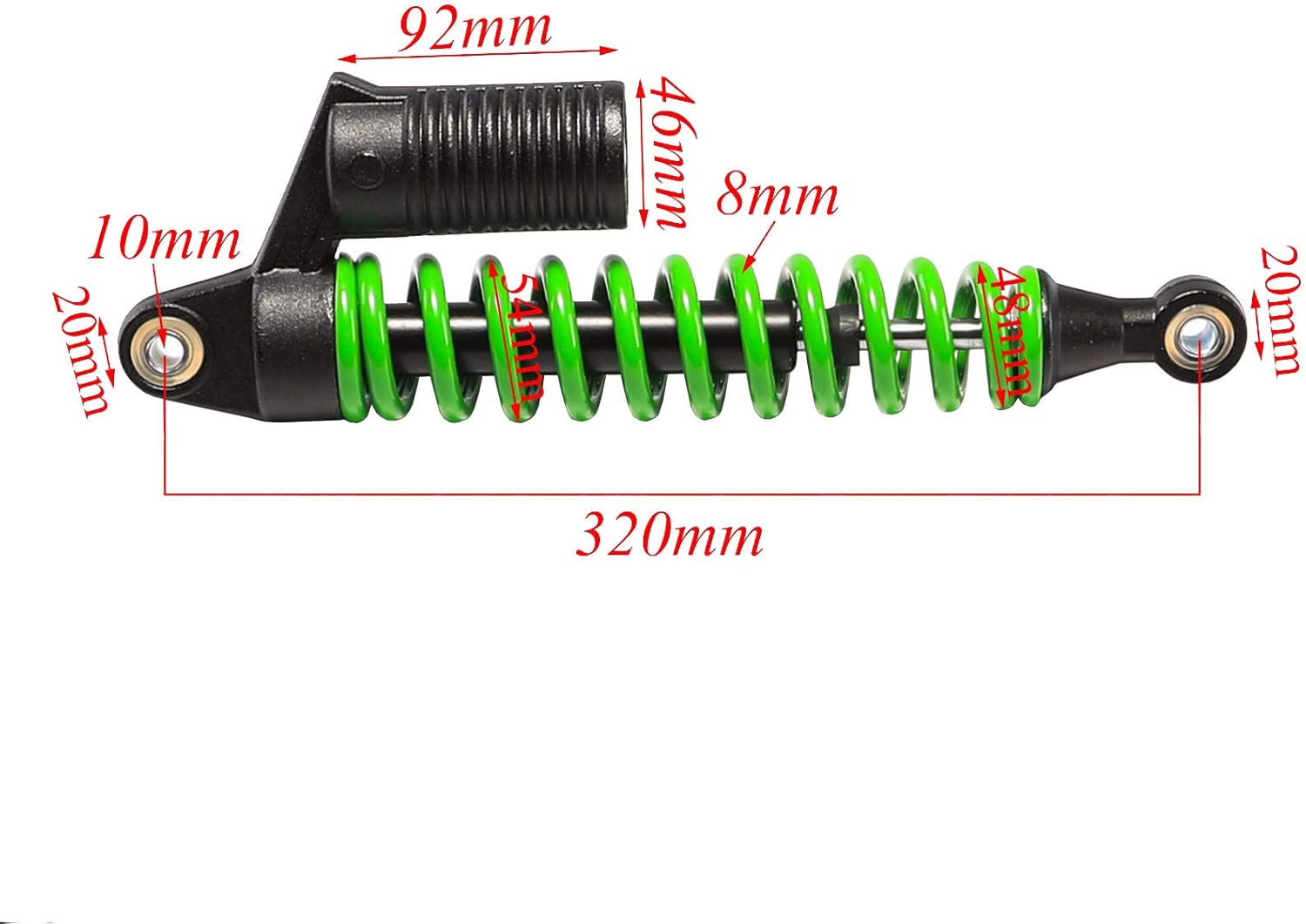 2 unidades de 12.6 pulgadas 12.598 in amortiguador delantero horquilla Shocker suspensión para Quad ATV Go Kart