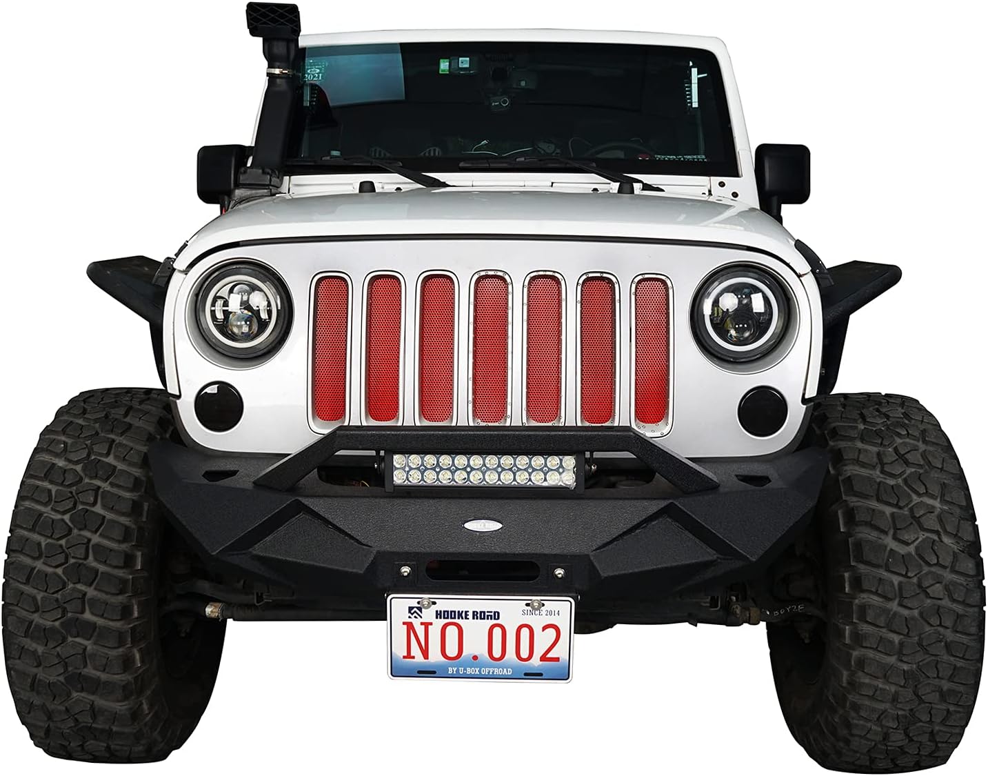 Wrangler – Deflector de malla para rejilla frontal color rojo compatible con Jeep JK Wrangler 2007-2018