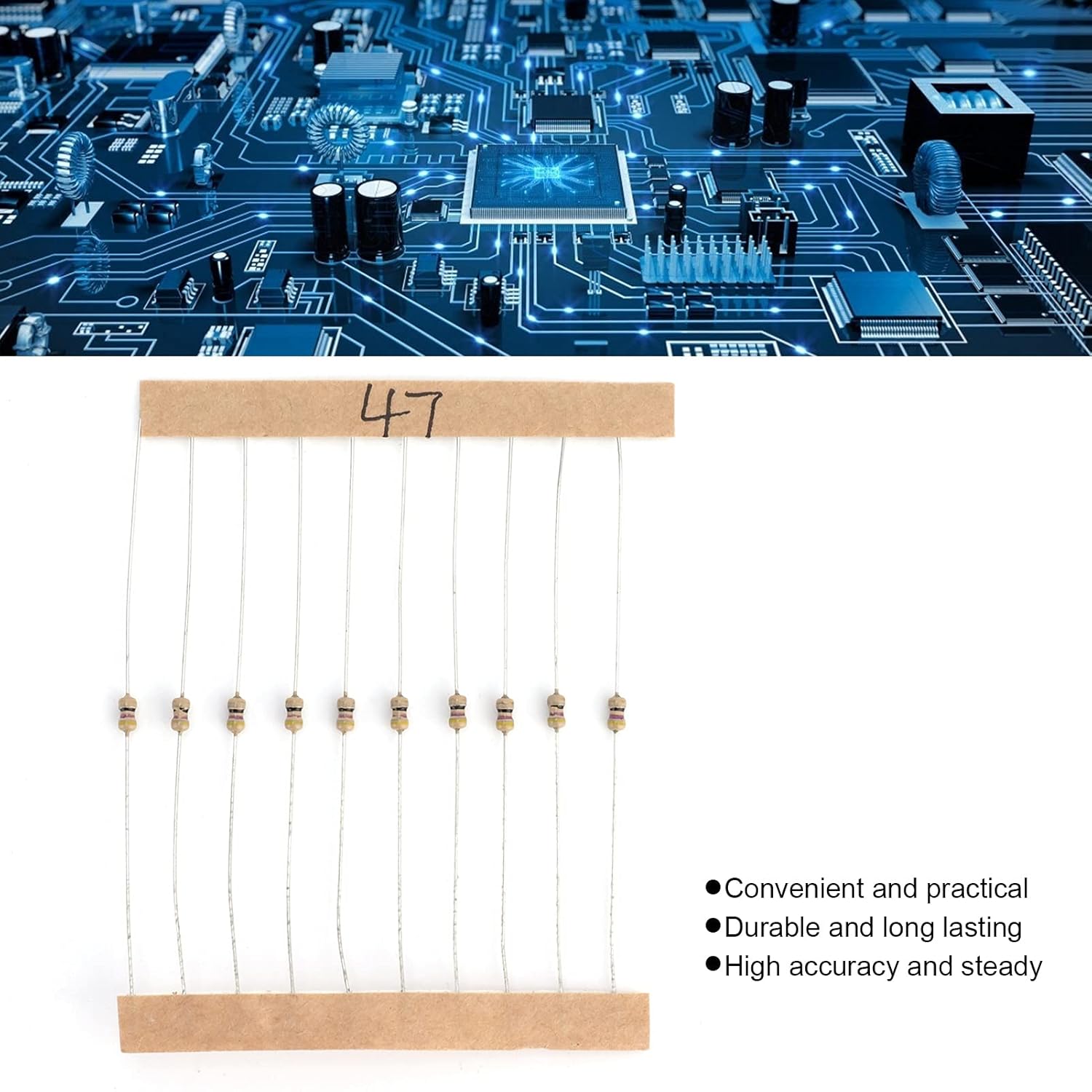 Resistencia surtida, estabilidad práctica de grafito de 10 1 M, kit de resistencias duradero para experimentos para proyectos de bricolaje