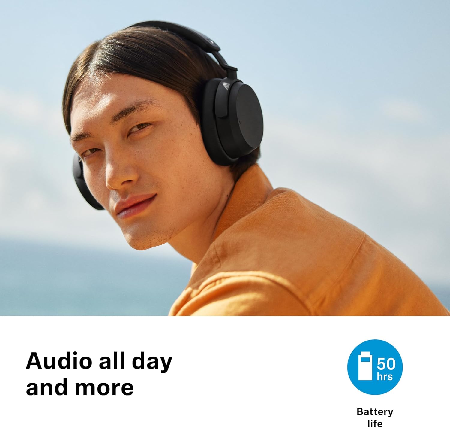 Sennheiser Consumer Audio ACCENTUM – Auriculares inalámbricos Bluetooth, batería de 50 horas, audio, cancelación de ruido híbrida (ANC), comodidad