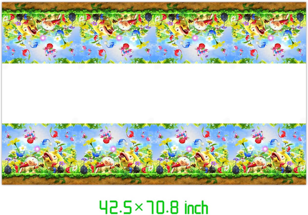 Pikmin – Mantel desechable de 2 piezas, suministros y decoraciones para fiestas de cumpleaños, mesas rectangulares para baby shower, 70 x 42