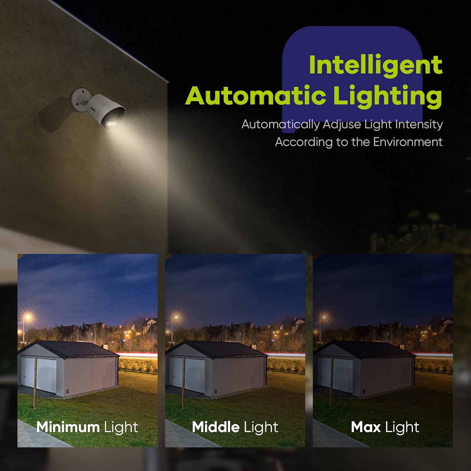 SANNCE Cámara de seguridad con cable de visión nocturna a todo color 1080P TVI, 2 luces cálidas, IP66 resistente a la intemperie para uso en