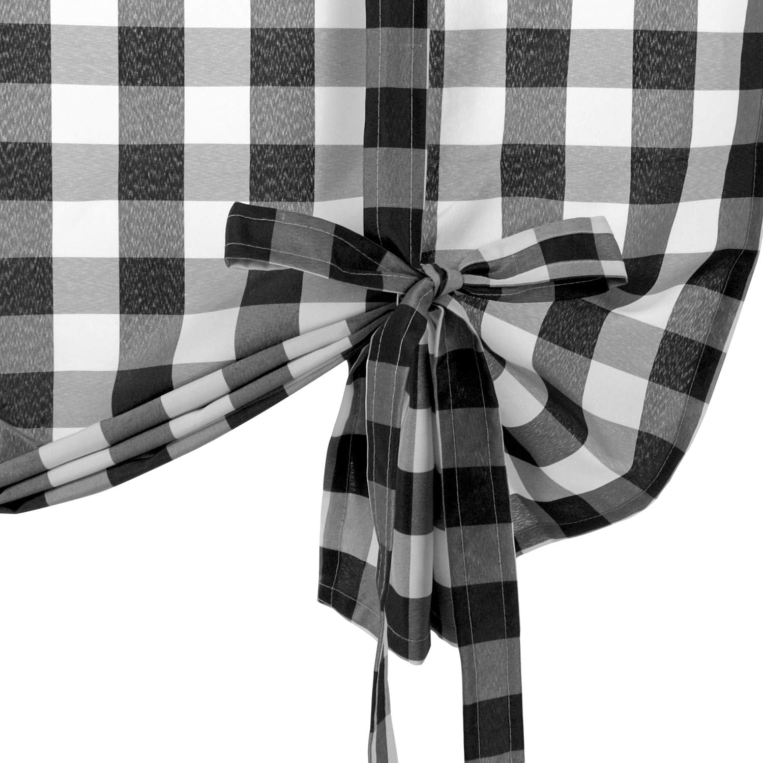 Hiasan Buffalo – Cortinas semitransparentes para filtrar la luz con bolsillo para barra, cortinas de globo para cocinagranja, blanco y negro, 42 x
