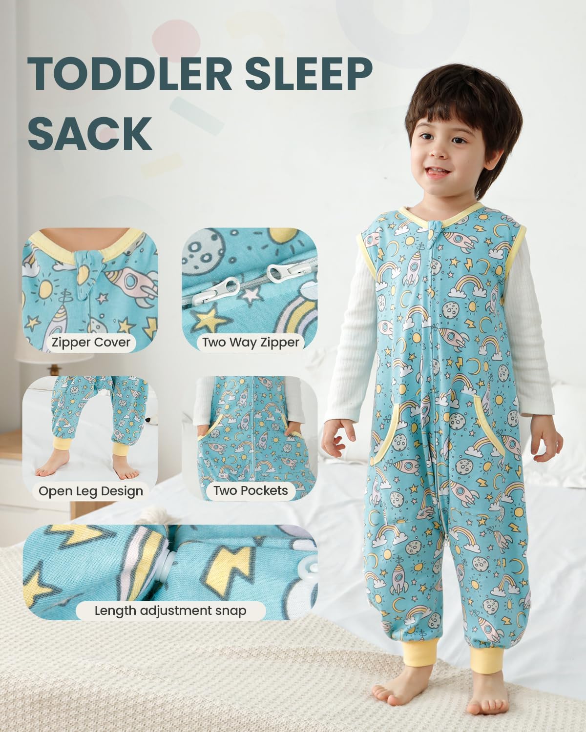 HOMEAL Sacos de dormir para bebé, sacos de dormir para niños pequeños de 12 a 18 meses, 18 a 24 meses, saco de dormir para niños pequeños con