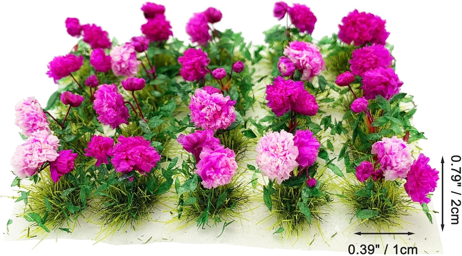 20 mechones de flores en miniatura para mini casa de muñecas, jardín de hadas, ferrocarril, escenario estático simulado, modelo de micro paisaje
