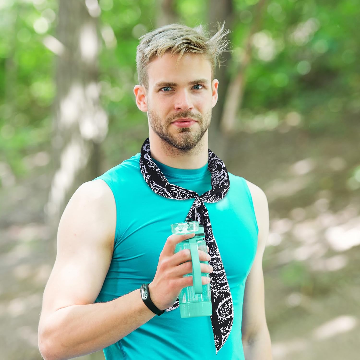 Bufanda de enfriamiento de hielo para el cuello, bandana para el cuello, bufanda refrescante para hombres y mujeres, actividades al aire libre (5),