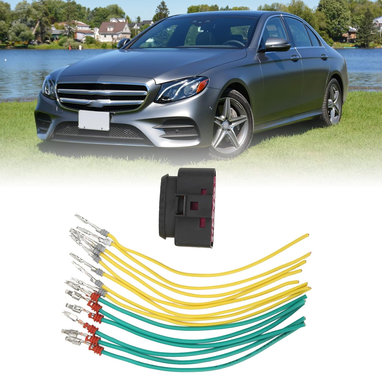 Aramox Arnés de enchufe para faros delanteros, conector de faro delantero, repuesto para Mercedes Benz GL 350 450 500 550 GL63 8Wire Xenon 20132016