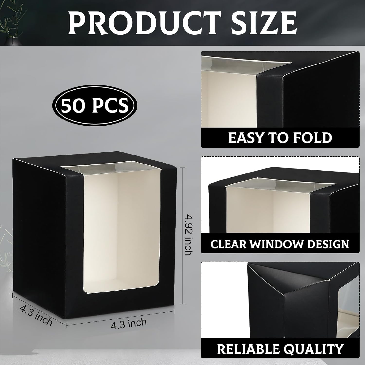 Yungyan Paquete de 50 tazas cajas de regalo, caja de embalaje de regalo transparente para espacios en blanco, tazas de café de sublimación, 11