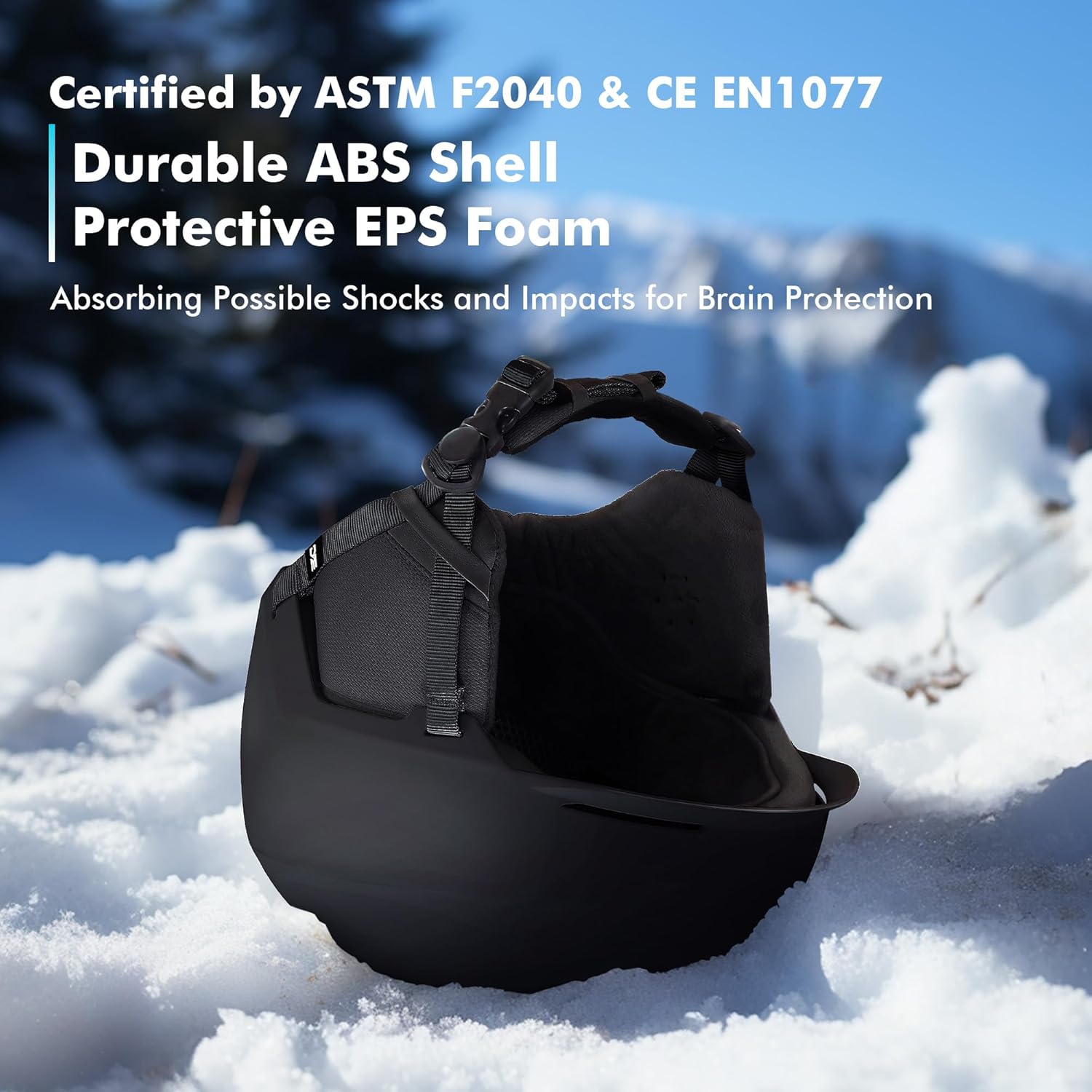 BASE CAMP SD-05 – Casco de esquí para snowboard, ajuste con esfera, compatible con gafas, almohadillas para los oídos, casco de nieve de contorno