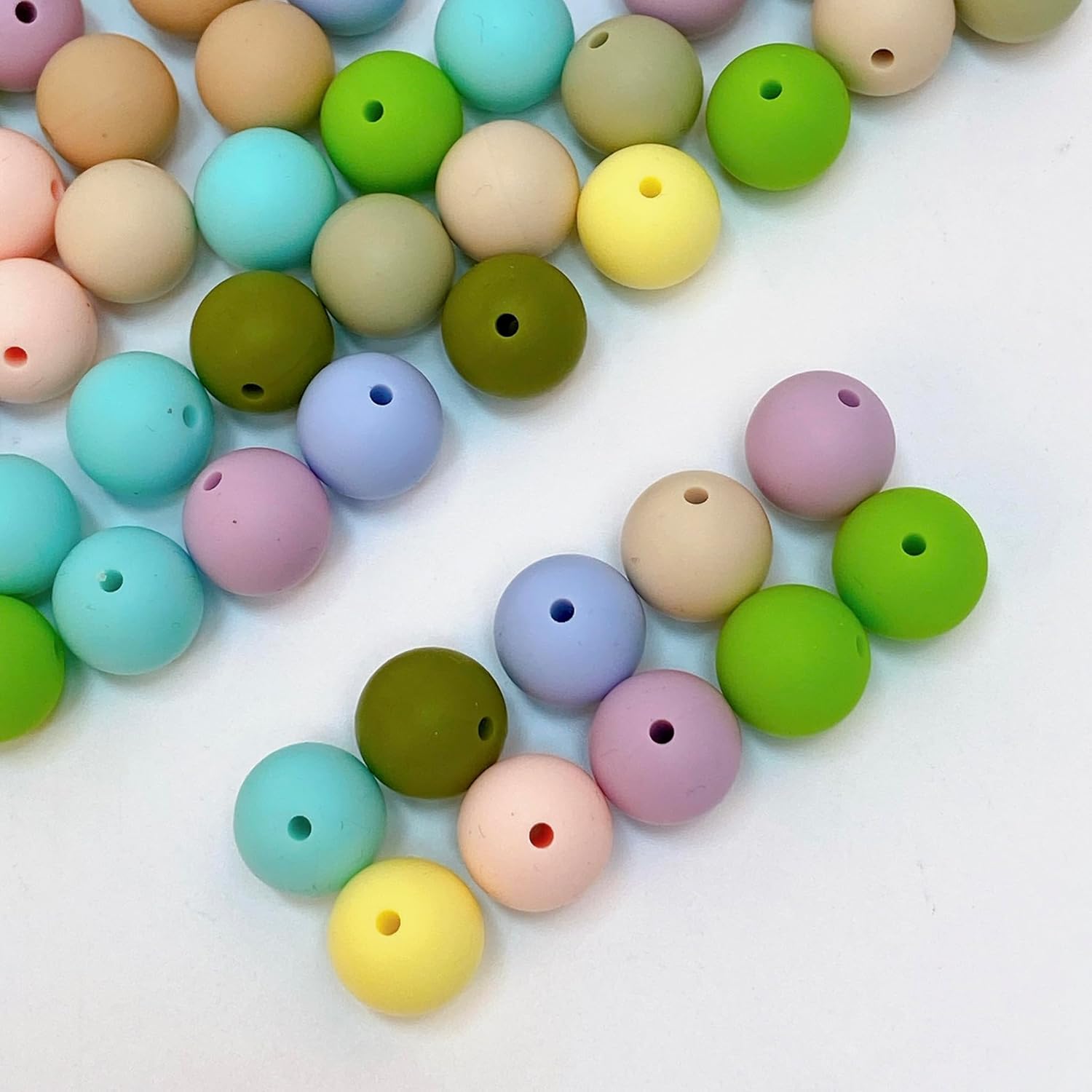 100 cuentas redondas de silicona de 0.59 pulgadas, cuentas de manualidades para llavero, pulseras, collares, joyería, juego de 10 colores (shense)