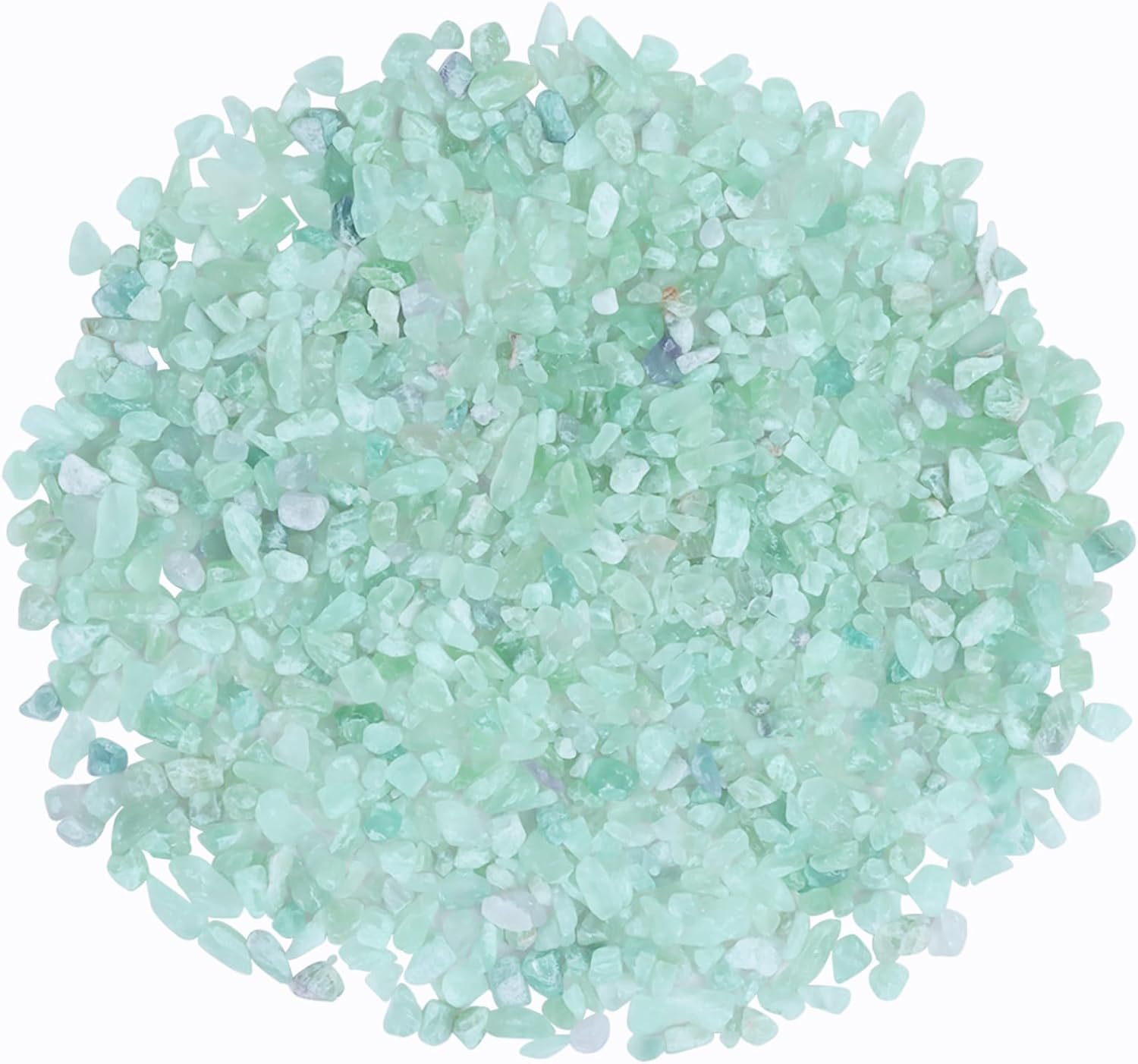 GLOREIEY Chips de fluorita turquesa, piezas de cuarzo de cristal triturado, pequeñas piedras pulidas para manualidades, fabricación de joyas,