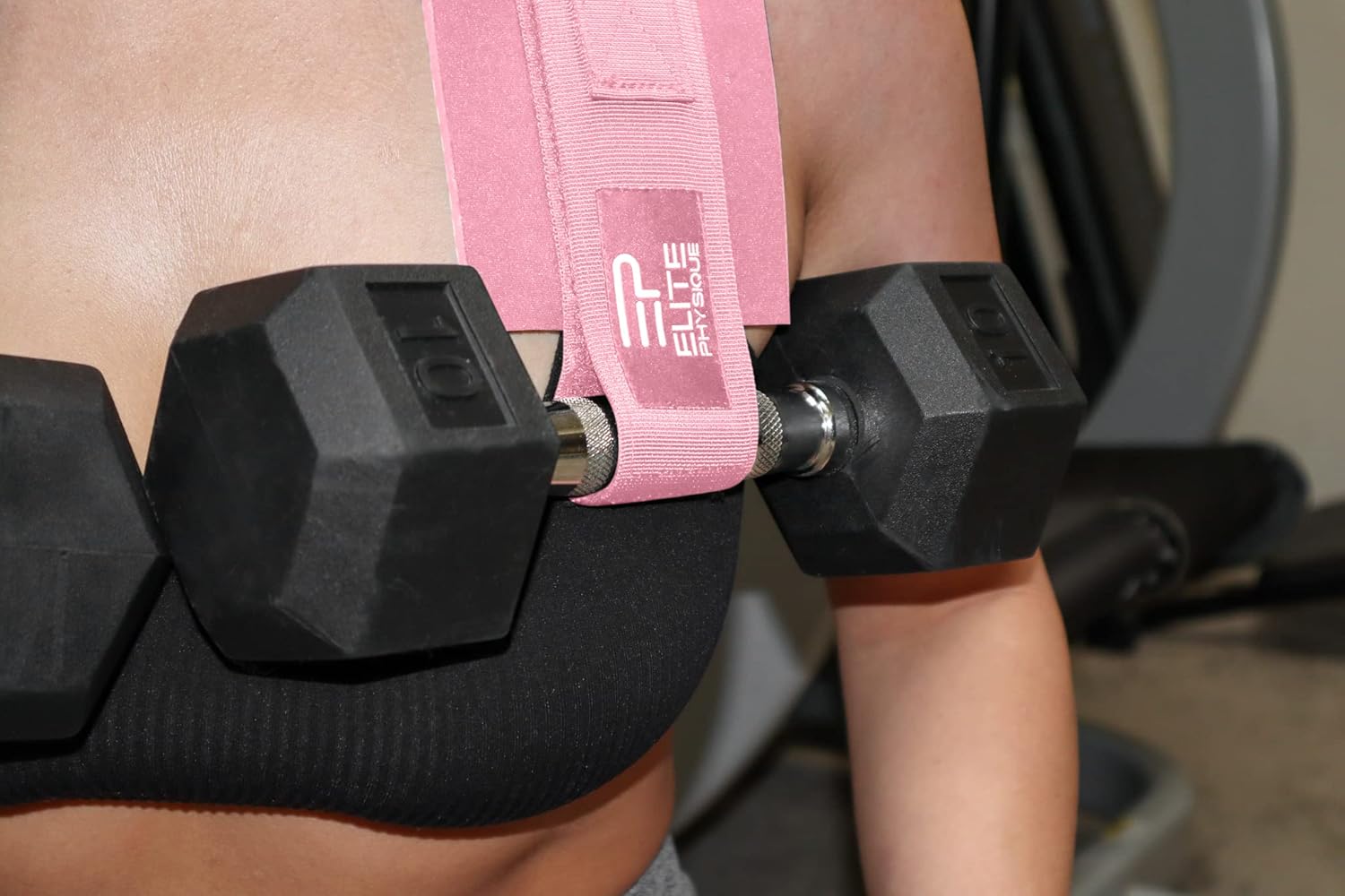 Elite Physiques – Cinturón de empuje de cadera fácil de usar con mancuernas, pesas rusas o platos, acolchado antideslizante que protege tus caderas