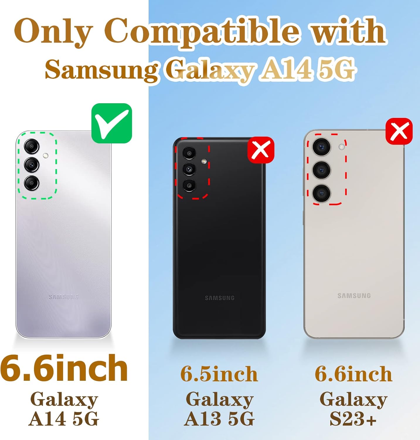 Loheckle Elegante funda para Samsung Galaxy A14 5G para mujer, funda cuadrada de diseñador para Samsung A14 5G con soporte de anillo y cordón,