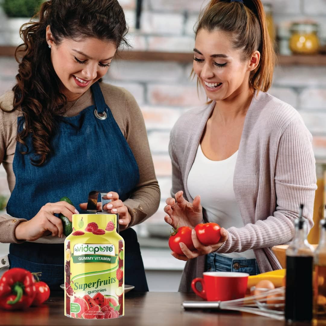 Amazing Superfruits Star Gummies Vitaminas A, C, E, Zinc, Acai Berry, Acerola, Goji, raíz de remolacha, fresa, grosella espinosa. Sabor frambuesa y