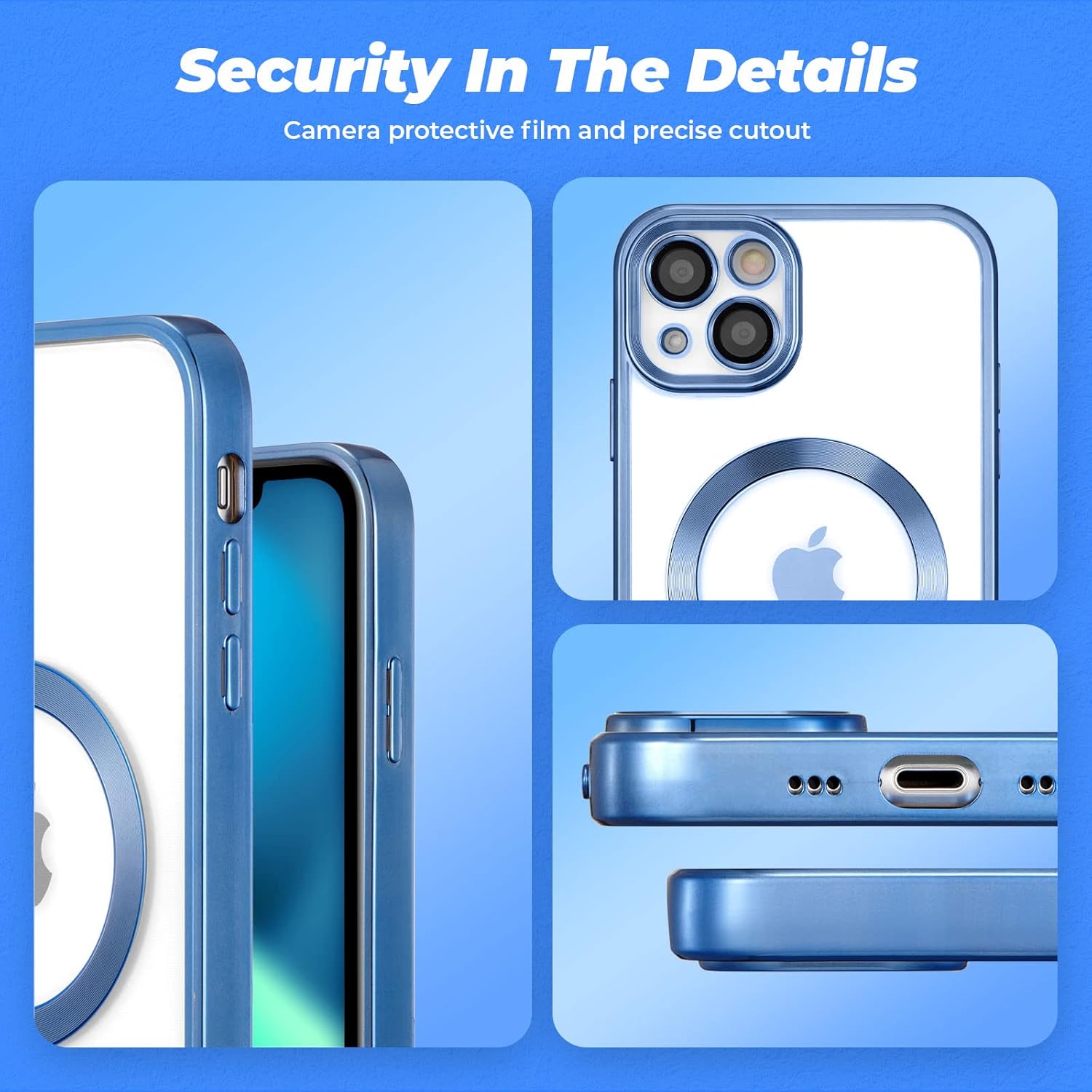ZCDAYE Funda para iPhone 15 Pro Max, iPhone 15 Pro Max (6.7 pulgadas) Funda compatible con carga inalámbrica, borde galvanizado transparente TPU a