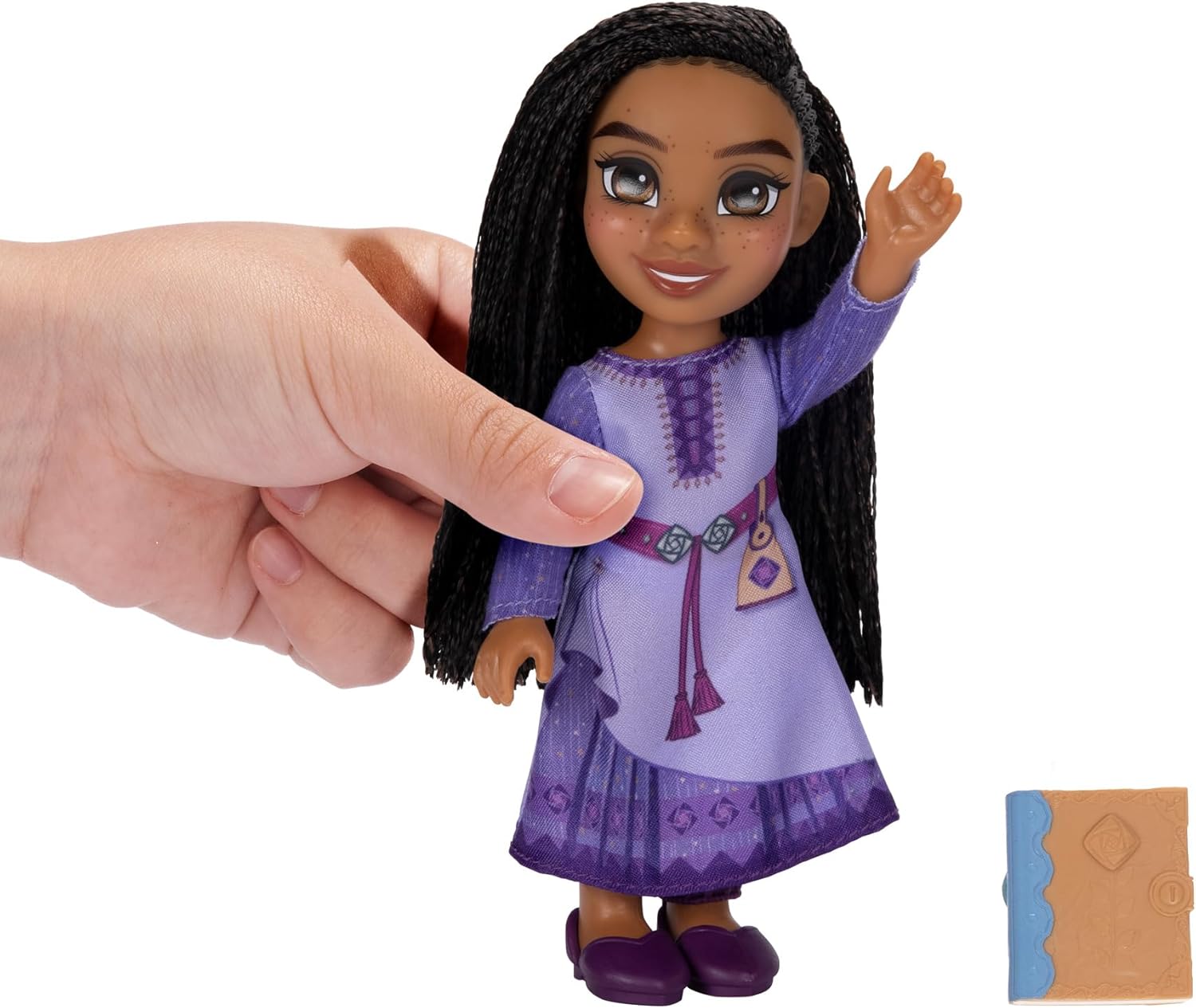 Disney Wish Asha – Muñeca pequeña de 6 pulgadas de alto, tamaño de bolsillo con auténticas modas de películas