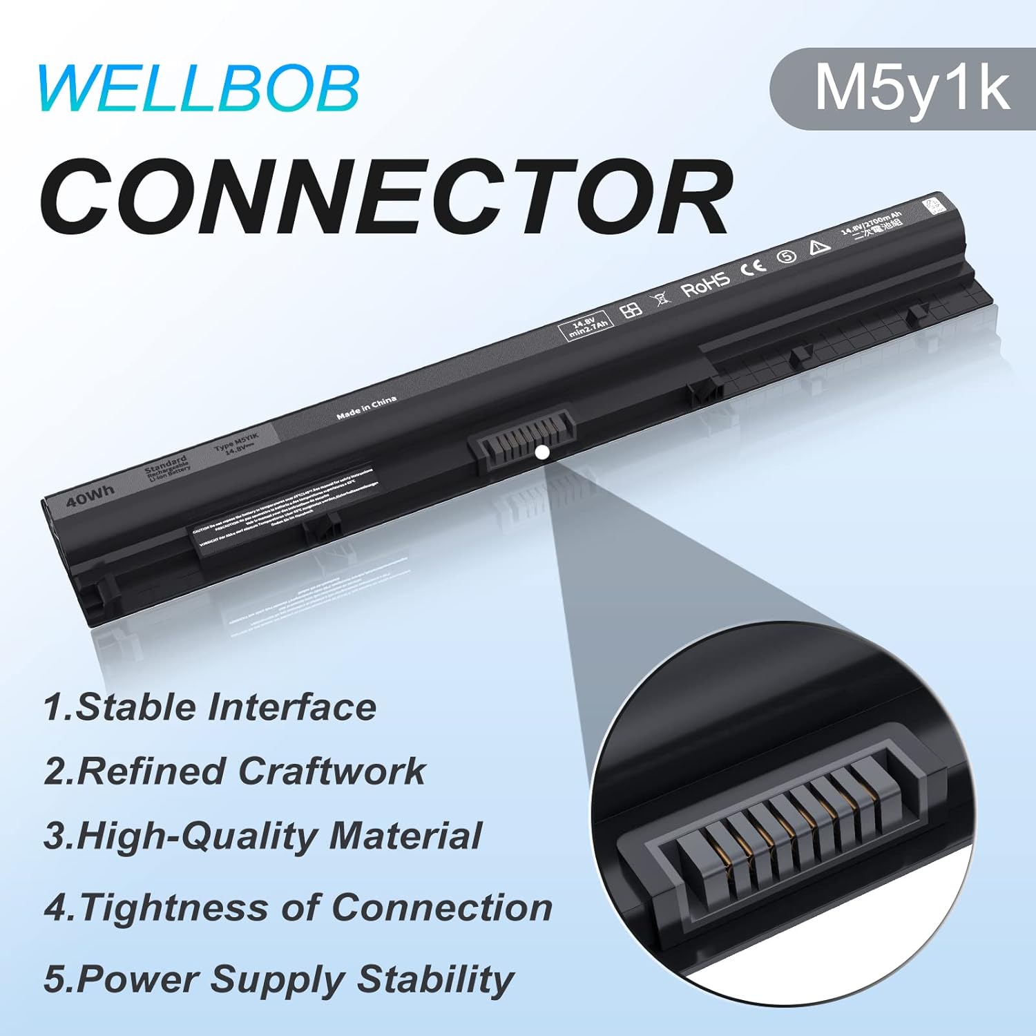 Batería M5Y1K para batería Dell Inspiron 5559 5558, para Dell Inspiron 15 3000 5000 batería 3558 3567 5555 5566 5759, compatible con batería de