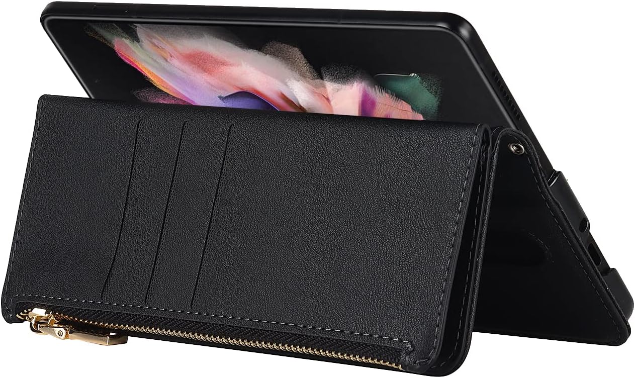 SailorTech Funda de teléfono con diseño de cartera para Samsung Galaxy Z Fold 4 5G con soporte para bolígrafo S, 9 tarjetero, 1 monedero con