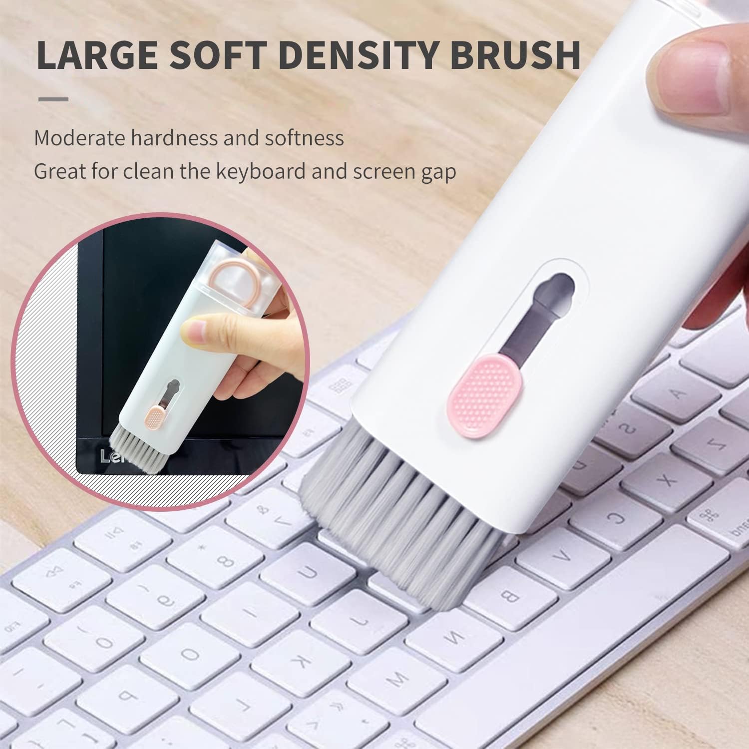 Limpiador para laptop, juego de limpiador de teclado 7 en 1, kit de limpieza de auriculares para MacBook, tableta y cepillo para polvo de pantalla,