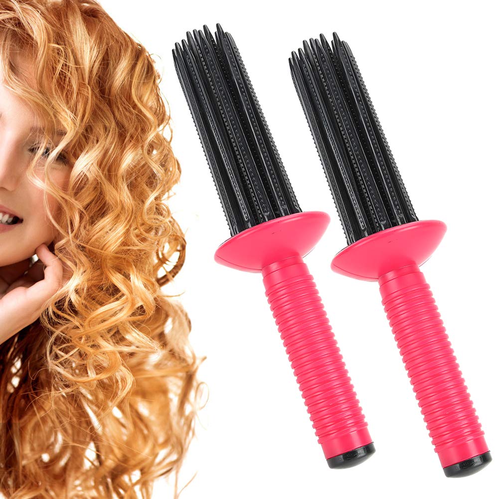 Barra de pelo rizado manual, peine de pelo rizado, peine de rizo, fácil de operar, cabello con rizos enrollables, herramienta de peinado de pelo