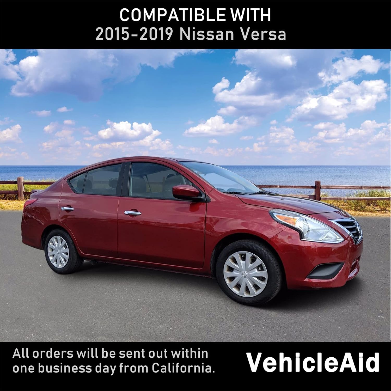 VehicleAid Conjunto de faros delanteros compatible con Nissan Versa 2015, 2016, 2017, 2018, 2019, lado izquierdo del conductor