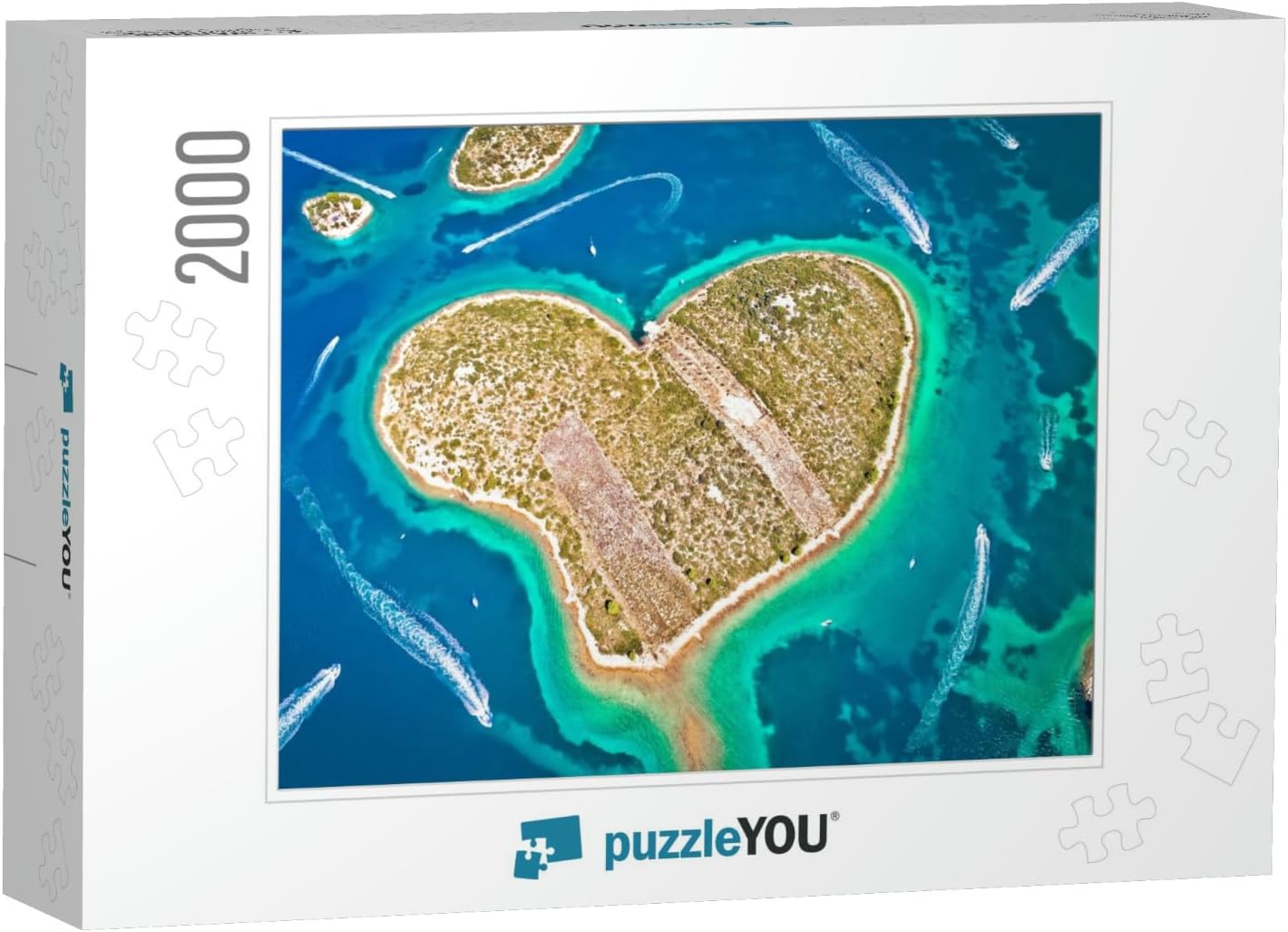 Isla de Galesnjak en forma de corazón en el archipiélago de Zadar AER… rompecabezas rompecabezas con 2000 piezas