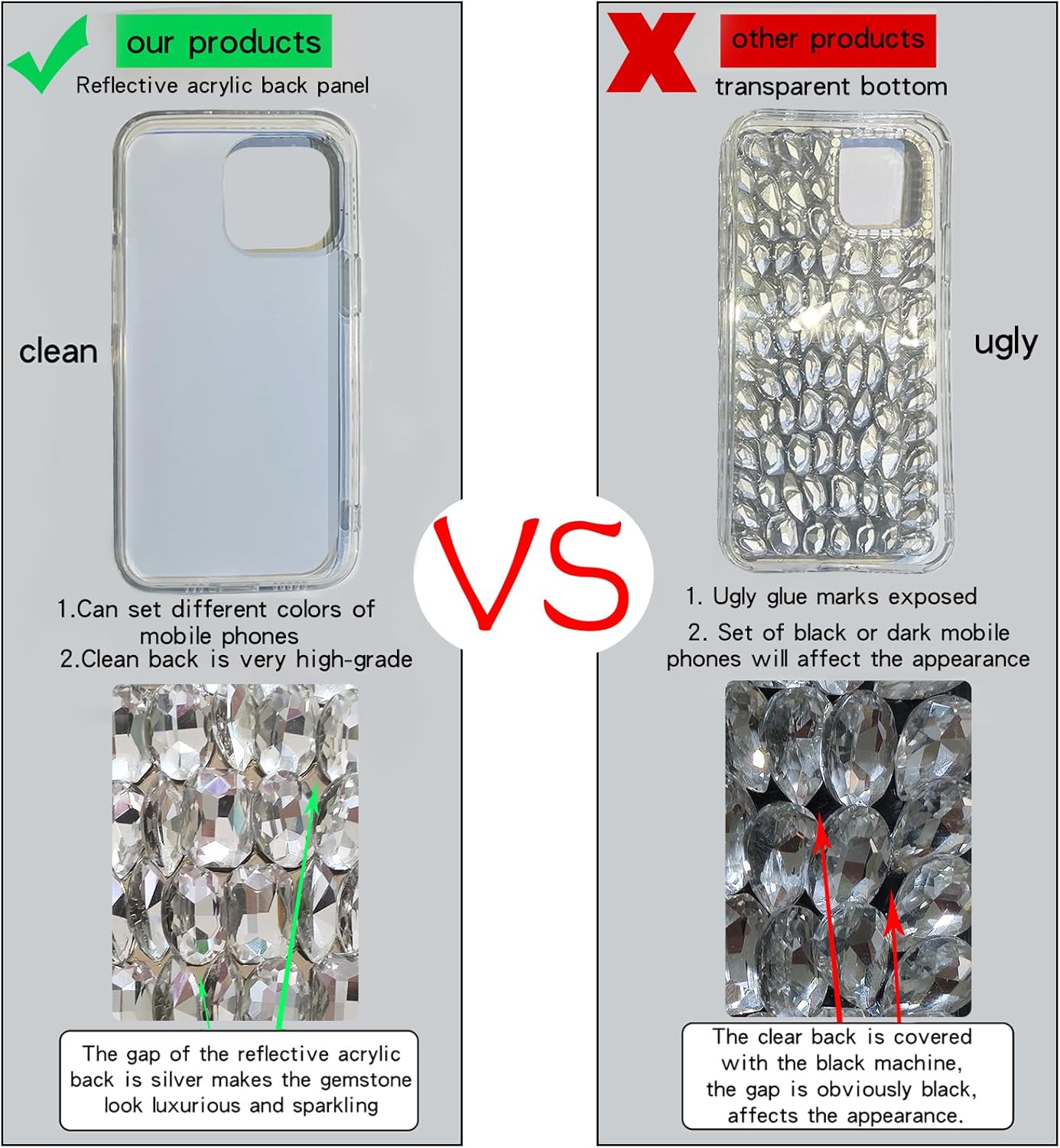 Cavdycidy Funda compatible con iPhone 15 Pro para mujer, funda de lujo muy brillante con diamantes de imitación de cristal brillante 3D con